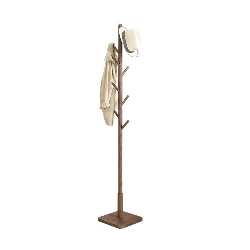Contemporary Hall Stand Manufactured Wood Hooks Shelving Included Free Standing Coat Rack