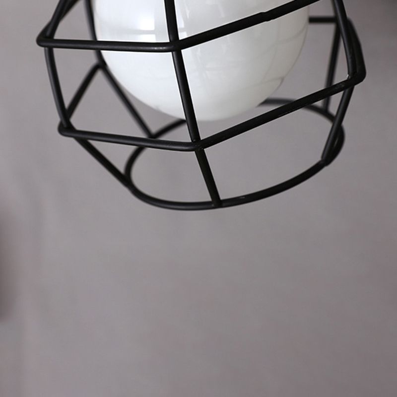 Geometric Wall Lighting Industrial Metal 1 Light Rustic Wall Sconces in Black