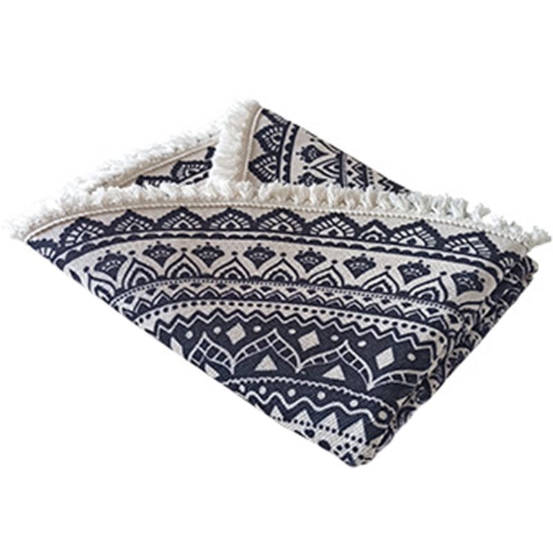 Multicolored Living Room Round Rug Nostalgia Area Rug Polyester Carpet with Non-Slip Backing