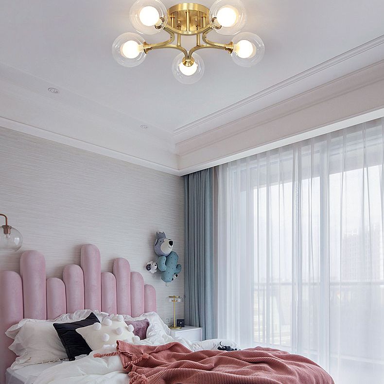 Burbujas de vidrio Semi-Flush Light Modern Style Semi Flush Lighting para dormitorio