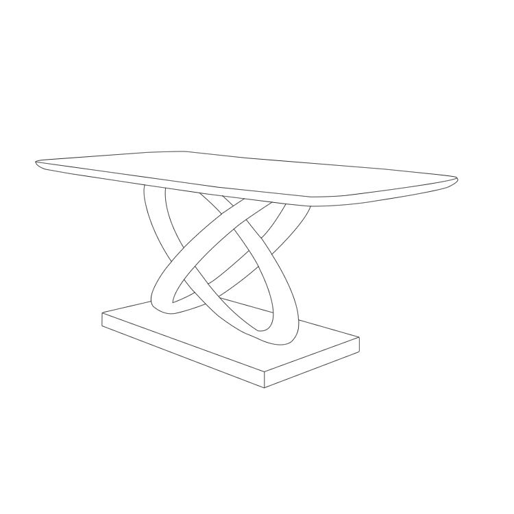 Dining Room Set Modern Metal Frame White Slate Rectangular Dining Table Set for Home