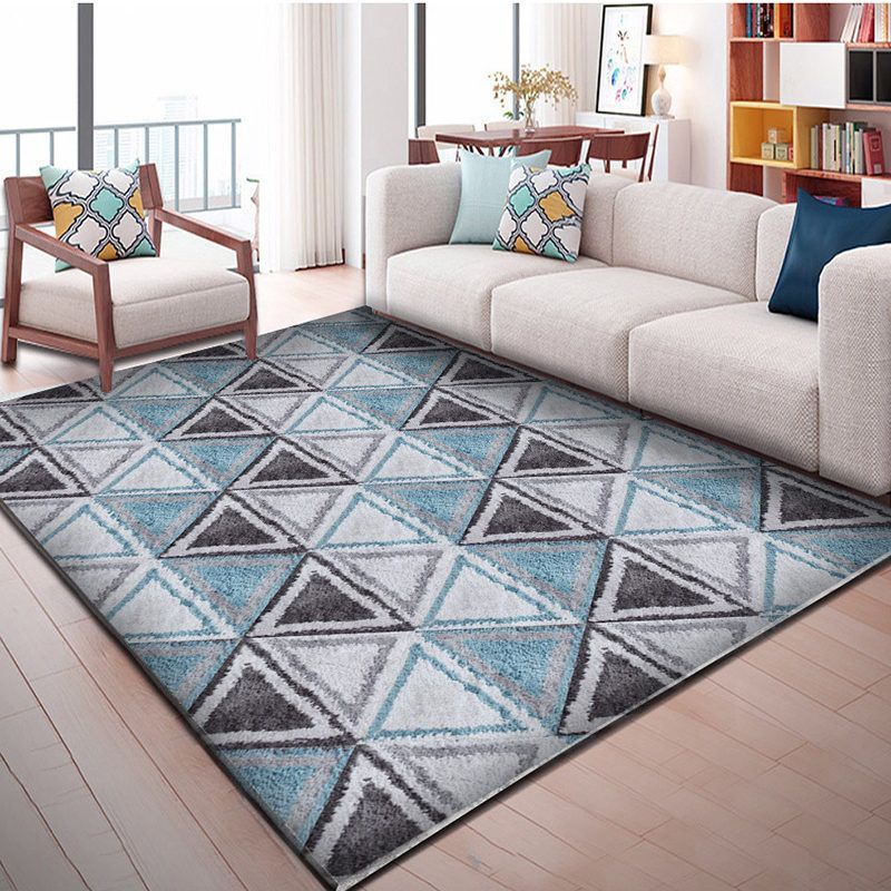 Modern Harlequin Printed Rug Polyester Carpet Non-Slip Backing Indoor Rug for Home Decoration