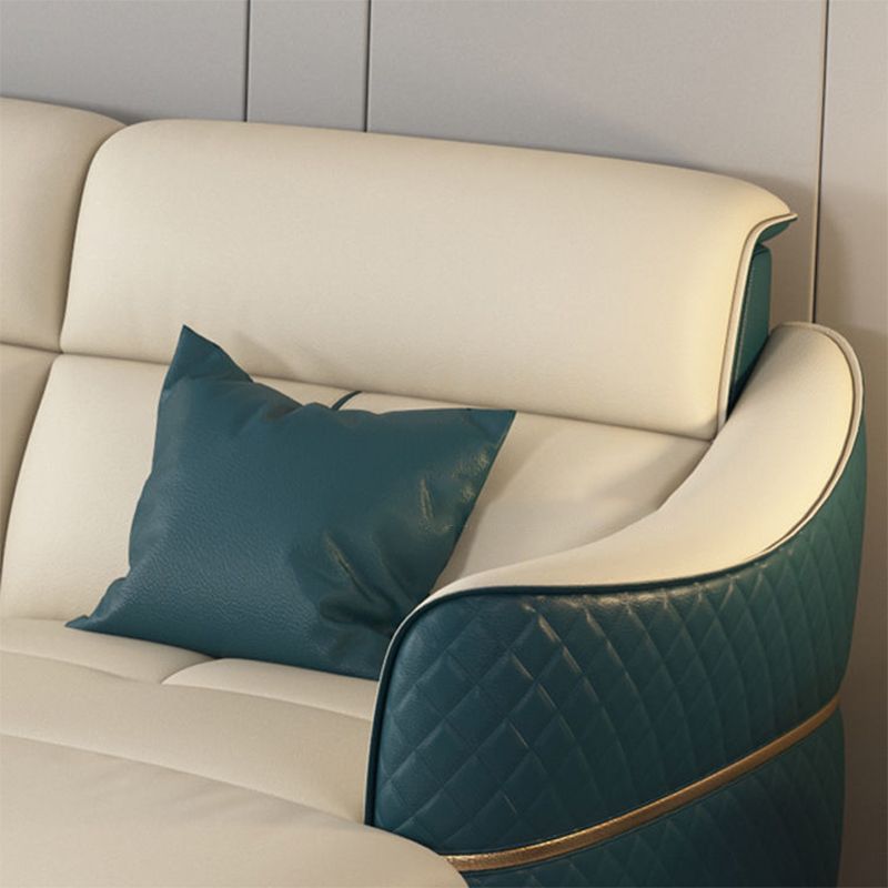 Glam Style Sofa Bed with Padded Leather and White Upholstery Sofa