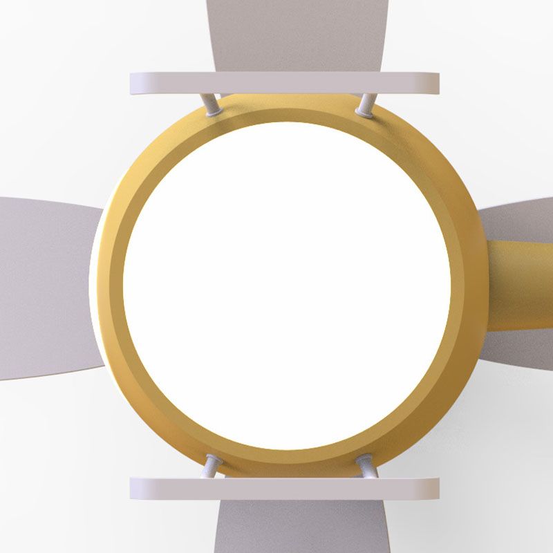 Kinderen artistieke LED -ventilator Licht smeedijzeren vliegtuig hanglampje met acrylschaduw