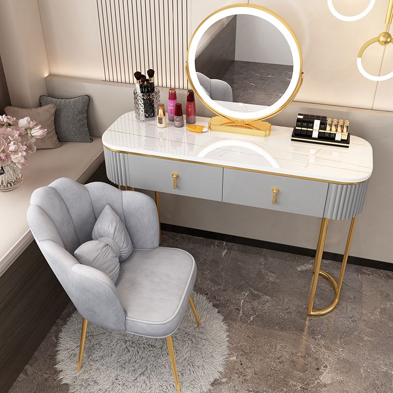Lighted Mirror Makeup Vanity Storage Box Vanity Dressing Table for Bedroom