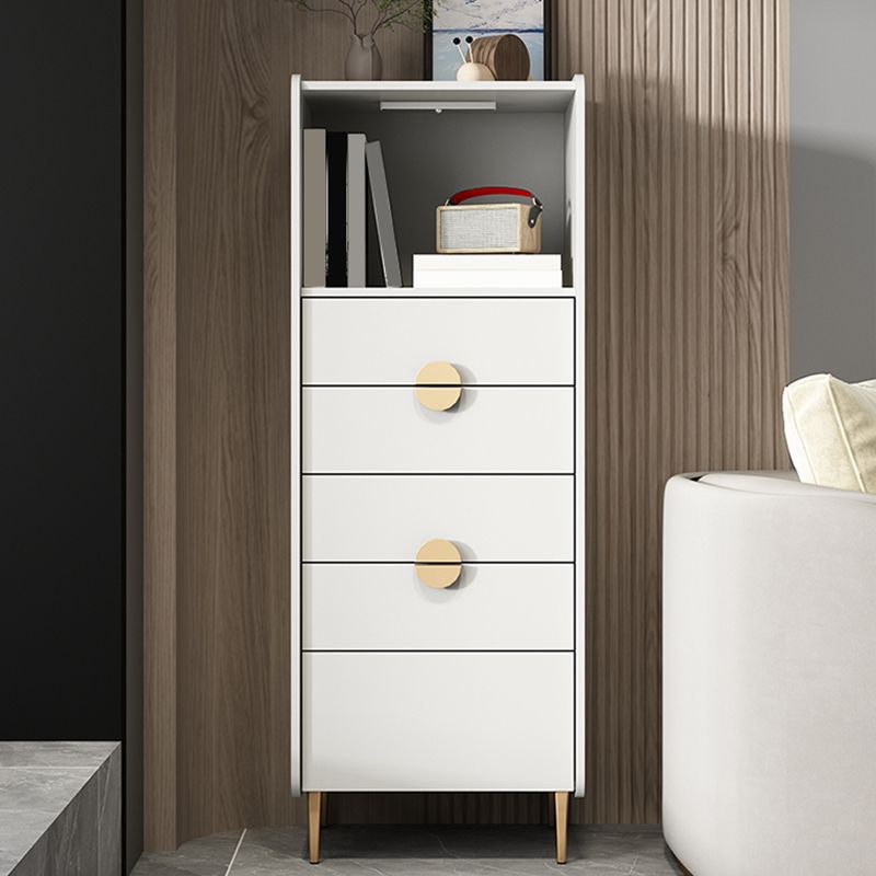 Modern Rectangle Chest Wood Straight Legs Side Cabinet with Drawer