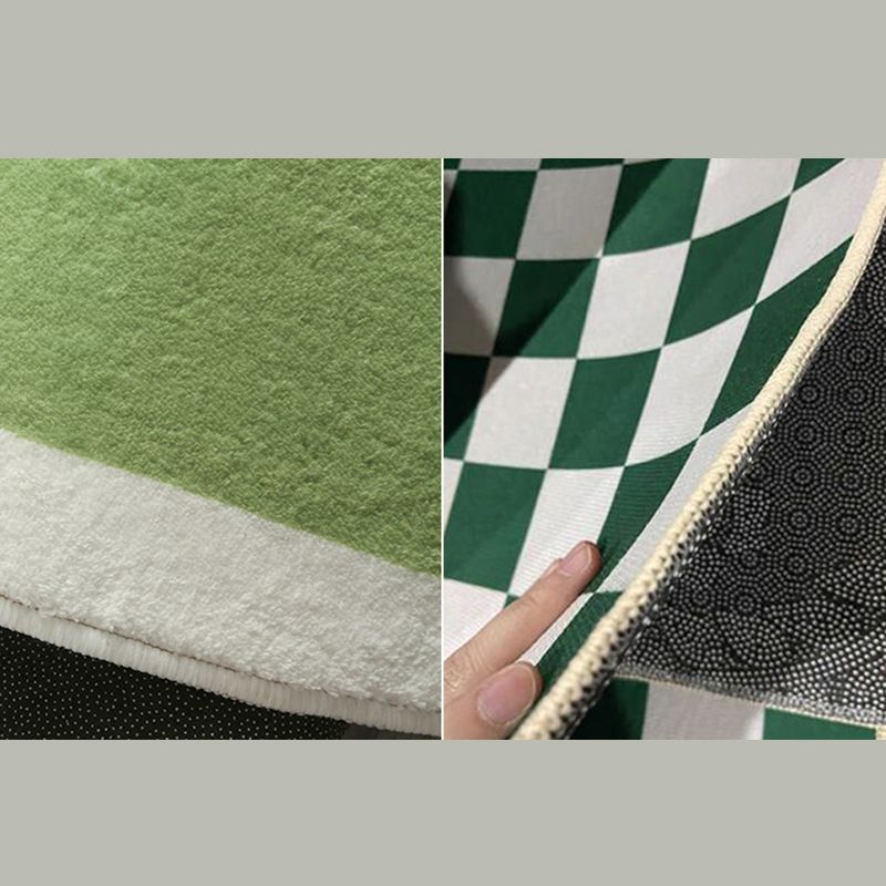 Solid Color Home Decoration Carpet Simplicity Checkered Area Rug Polyester with Non-Slip Backing Rug