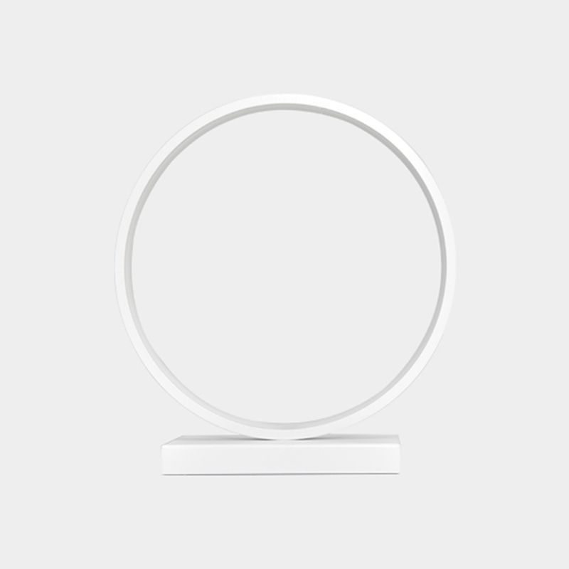 Linear Night Table Lamp Modern Style Metal 1 Light Nightstand Lamp in White