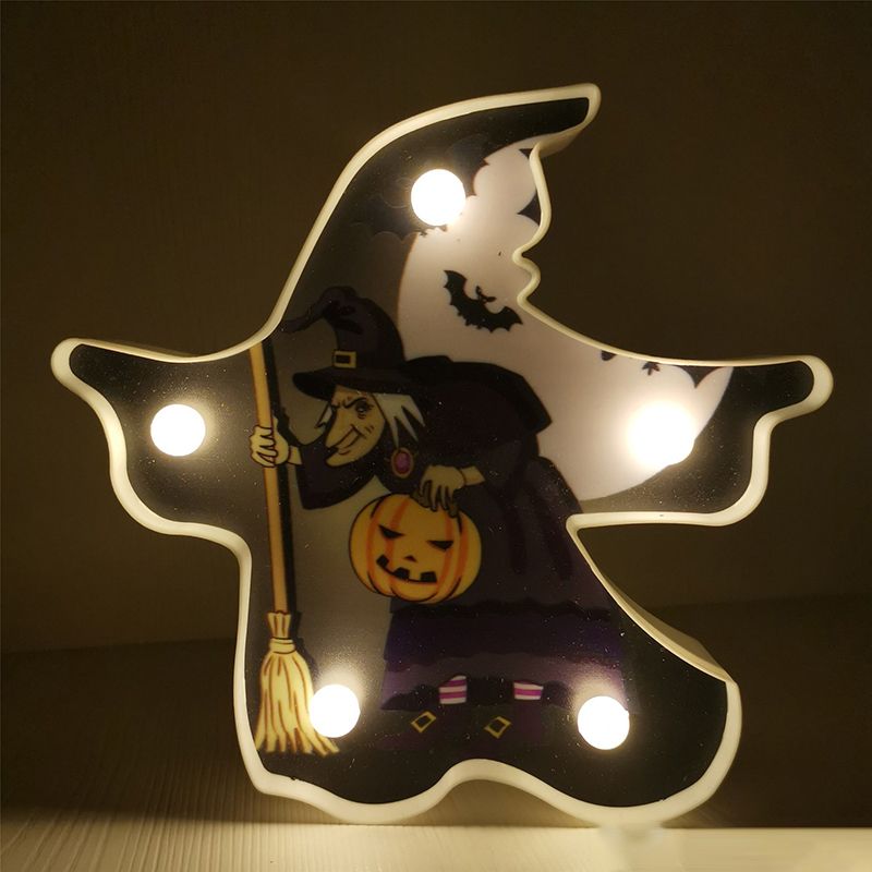 Horror Element Night Light Simple Plastic Battery Operated LED Black Nightstand Lighting