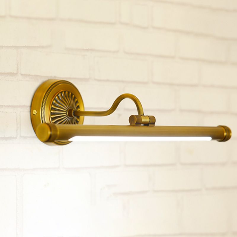 Luces de tocador de pared de luz LED de latón minimalista para el baño de baño de baño