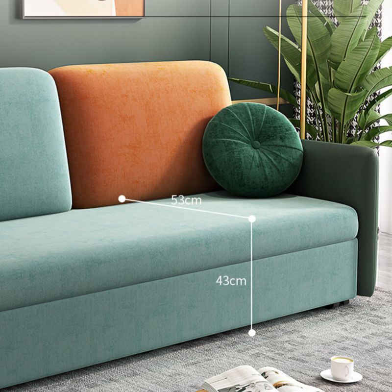 34" Wide Glam Futon Sofa Bed Green Futon Sleeper Sofa with Storage
