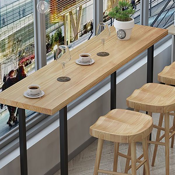 Contoured Seat Dining Stools Solid Wood Bar Stools with Footrest