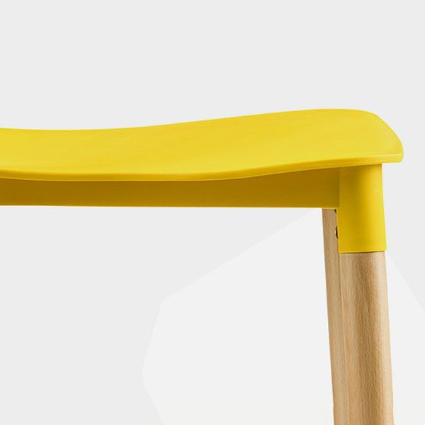 Sillas de comedor de madera contemporáneas con respaldo abierto (juego de 4)