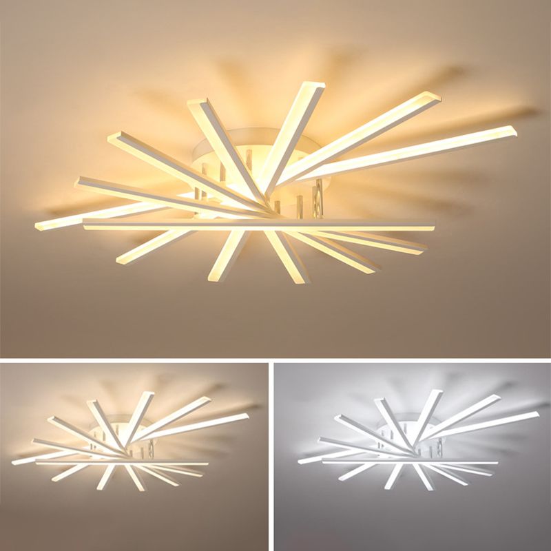 Minimalismo moderno Metal Semi Flush Mount Lighture 7 LE LEACH LED LED SEMI FLUSH PARA SALA