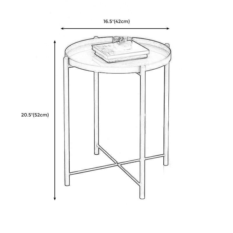 4 Legs Base Design Carbon Steel White/green/black/yellow Round Side Table