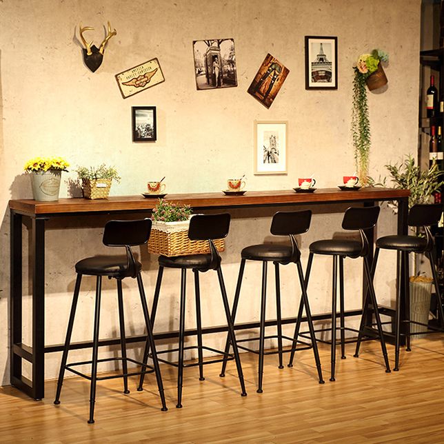 29.53" Industrial Bar and Counter Stool Low Back Stool with 4 Legs
