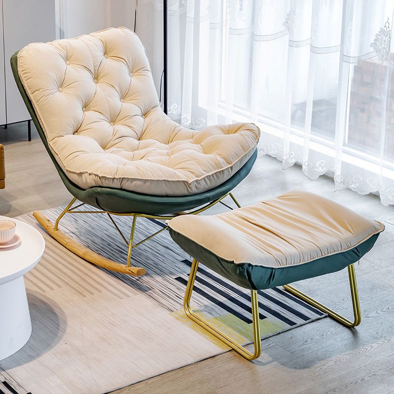 Contemporary Cushions Rocker Chair Metal Frame Spindle Rocker Chair for Home