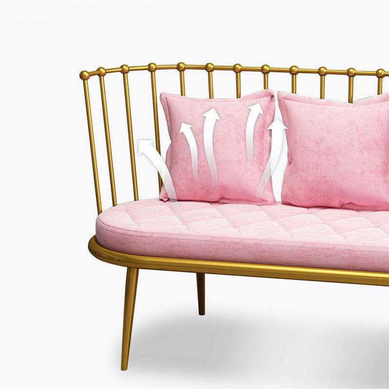 Industrial Solid Color Armless Sofa with Pillow Back For Living Room