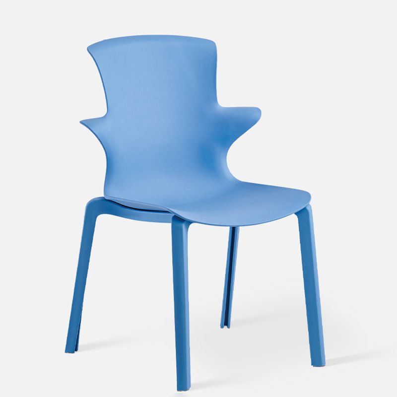 Home Stacking Side Chair Indoor Plastic Wingback Dining Chair