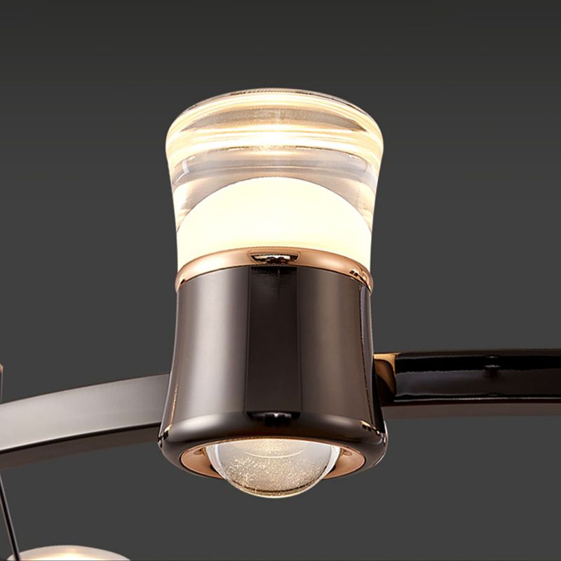 Contemporary Hanging Light Metal Island Light Fixture in Black for Dining Room