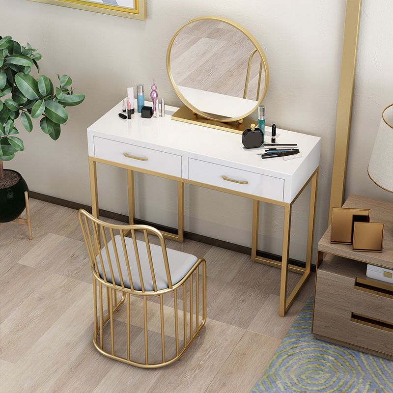 Bright White Makeup Counter 15.74" Wide Vanity Tables with Storage Drawers