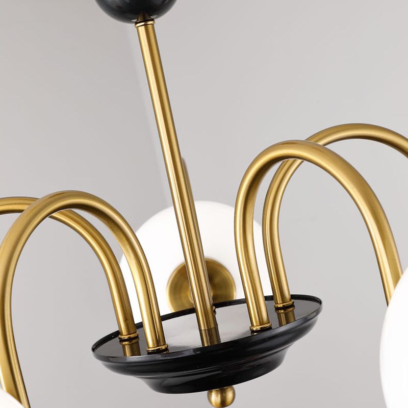 Modern Chandelier Simple Glass Shade Hanging Lighting Fixture for Sitting Room