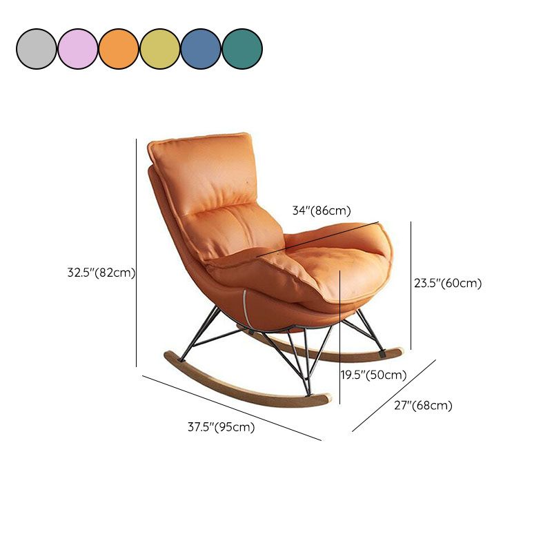 Modern Lazy Sofa Chair Iron Base Rocking Chair in Living Room