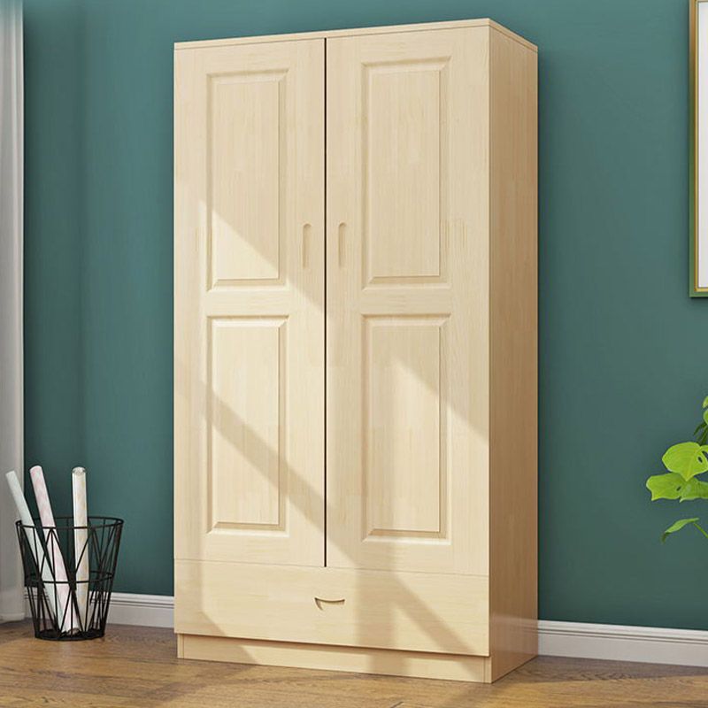 Contemporary Style Wardrobe Armoire Wooden Wardrobe Closet with Door and Drawer