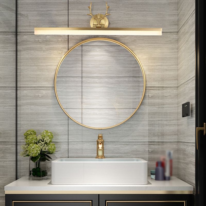 Luce vanità in stile moderno lineare 1 Metal 1 Luce Light Led Light per il bagno in oro