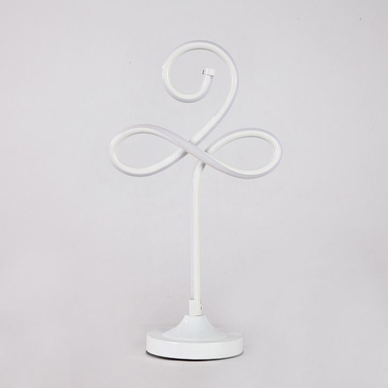 LED Living Room Task Lighting Modern White Nightstand Lamp with Twist Acrylic Shade in Warm/White Light