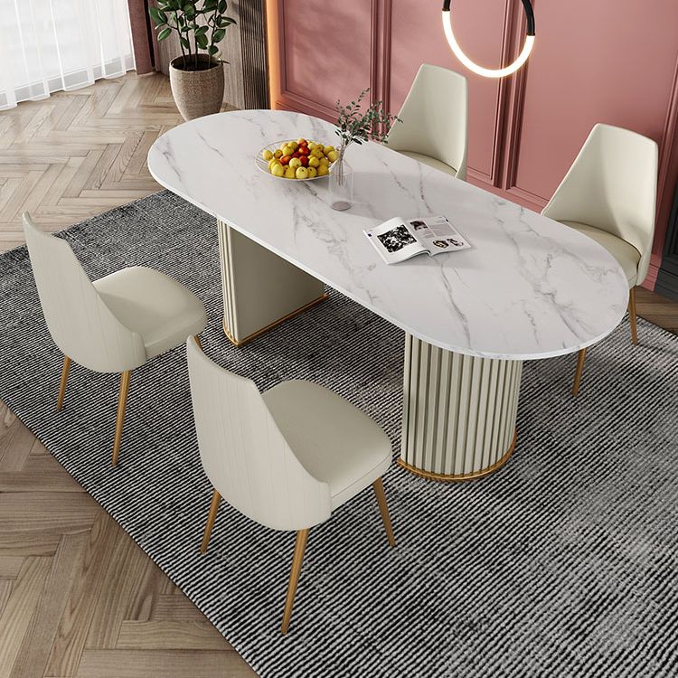 Metal Contemporary Free Form Indoor Table Sintered Stone Table for Dining Room and Kitchen