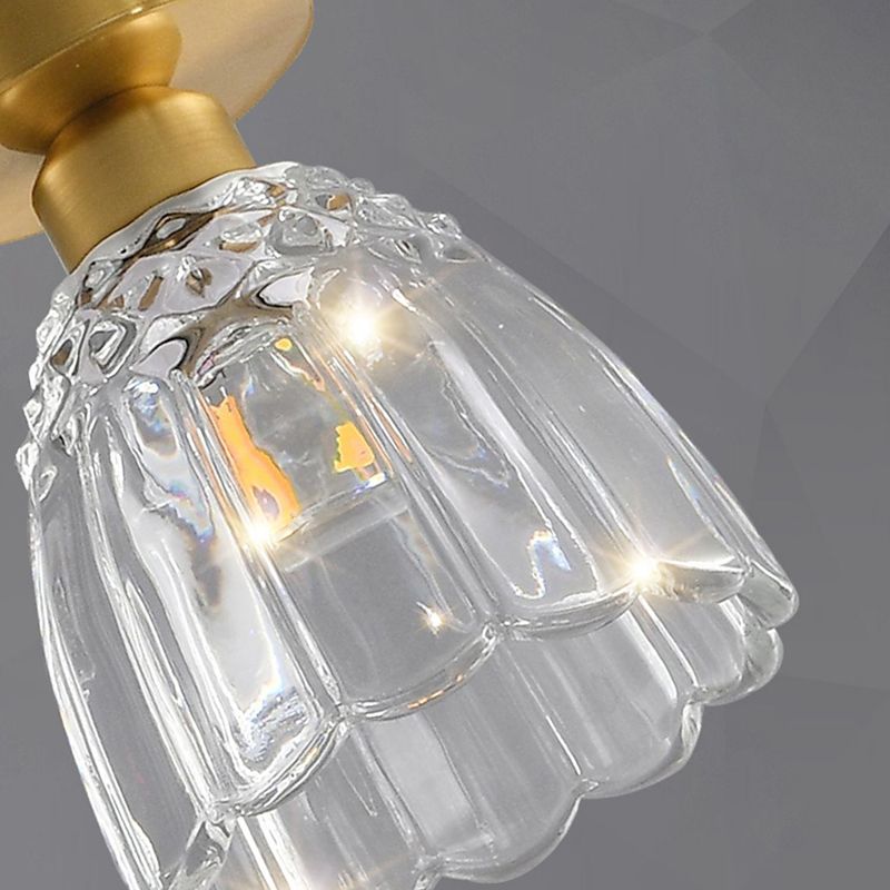 Modern Simple Glass Ceiling Light Bell Shape Ceiling Lamp for Bedroom