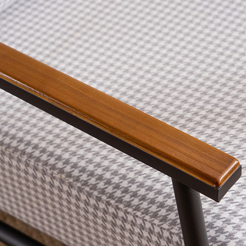 Industrial Solid Color Armchair Square Arms Accent Armchair for Living Room