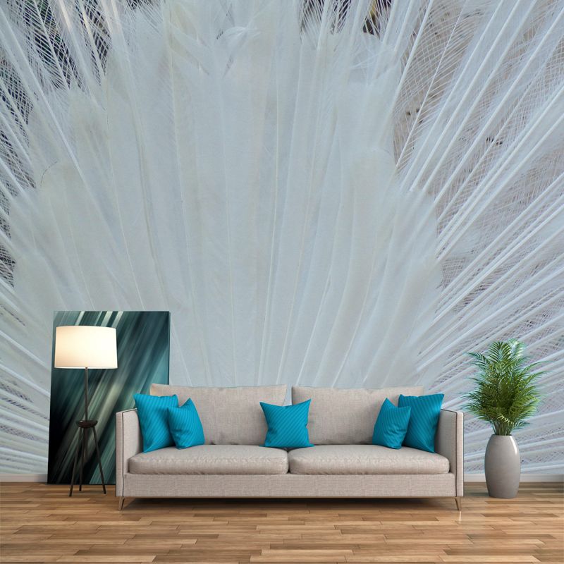 Peacock Feather Wall Mural Wallpaper Mildew Resistant Wall Covering for Decoration