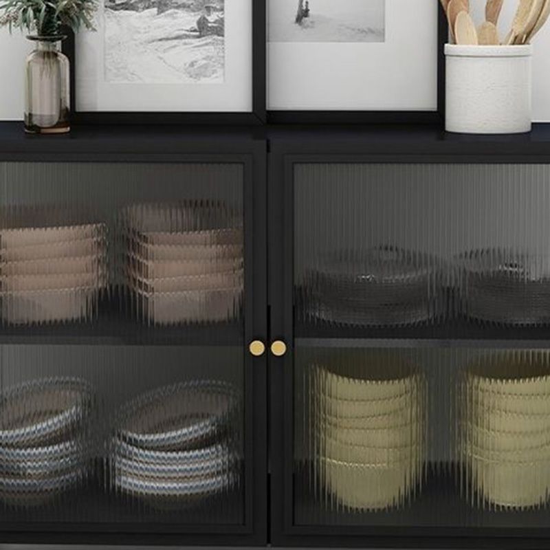 Contemporary Home Sideboard Rectangle Storage Sideboard with Glass Door