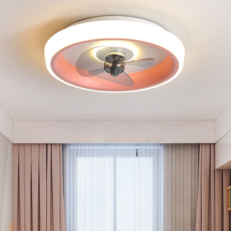 Polish Finish Fan with Light Modernism 3-Blade LED Ceiling Fan for Foyer