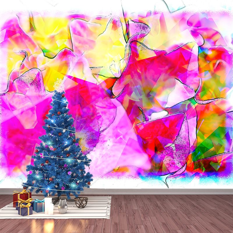 Abstract Illustration Mural Mildew Resistant Wallpaper Sleeping Room Wall Mural