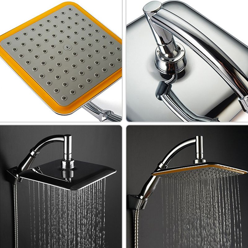 Modern Square Shower Head Combo Chrome Rain Fall Shower Head