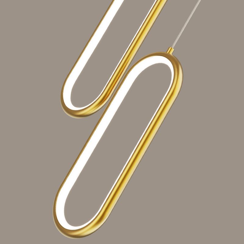 Metal Oval Hanging Light Postmodern Style Suspension Pendant for Cafe Restaurant