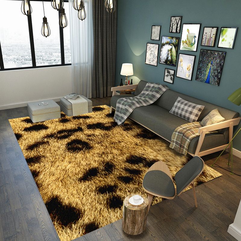 Bold Animal Print Rug Contemporary Stylish Area Carpet Polyester Friendly Washable Carpet for Living Room