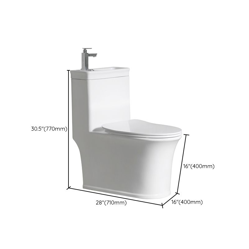 Contemporary Flush Toilet Floor Mount One-Piece Toilet Porcelain Urine Toilet