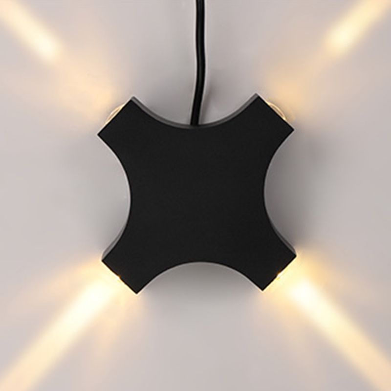Viga en forma de X lámpara de pared LED creativa estilo accesorio de iluminación contemporánea para interiores y exteriores