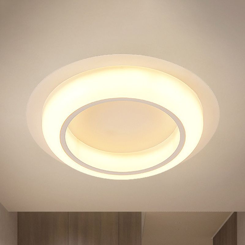 Plafonnier LED en acrylique en forme de cercle, design nordique noir/blanc/gris, luminaire encastré pour chambre à coucher