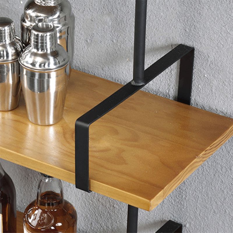 Contemporary Floating Bookshelf Wooden Natural Bookcase with Shelves