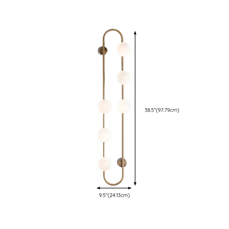 Modern Style Ellipse Shape Wall Light Glass Sconces in Gold for Bedroom