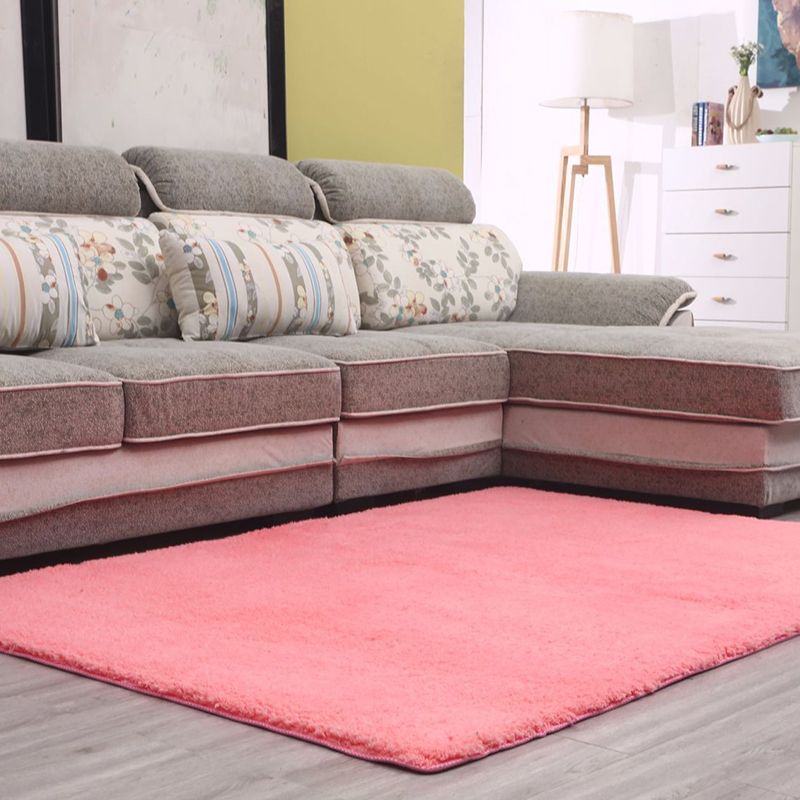 Simple Living Room Rug Multi-Color Solid Color Area Carpet Lamb Wool Non-Slip Easy Care Indoor Rug