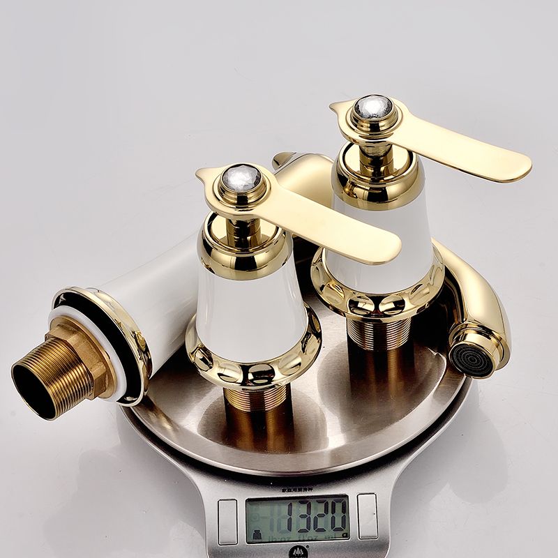 Glam Bath Faucet Trim Deck Mounted Lever Handle Swivel Spout Bathtub Faucet