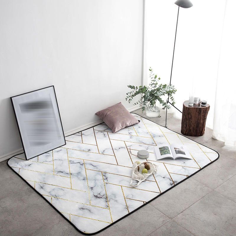 Bruin modern tapijten polyester kleur klontdapje niet-slip achterste tapijt voor woningdecoratie