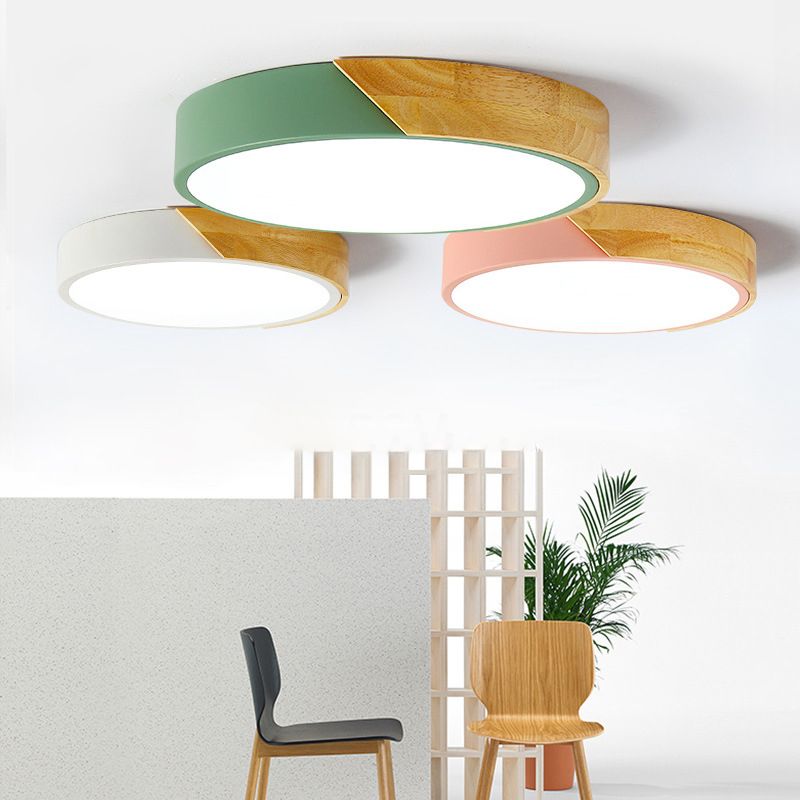 Ultra-dunne Ronde Led Flush Mount Plafond Licht Modern Minimalistische Macaron Stijl Gangpad Slaapkamer Studie Oogbescherming Lampen