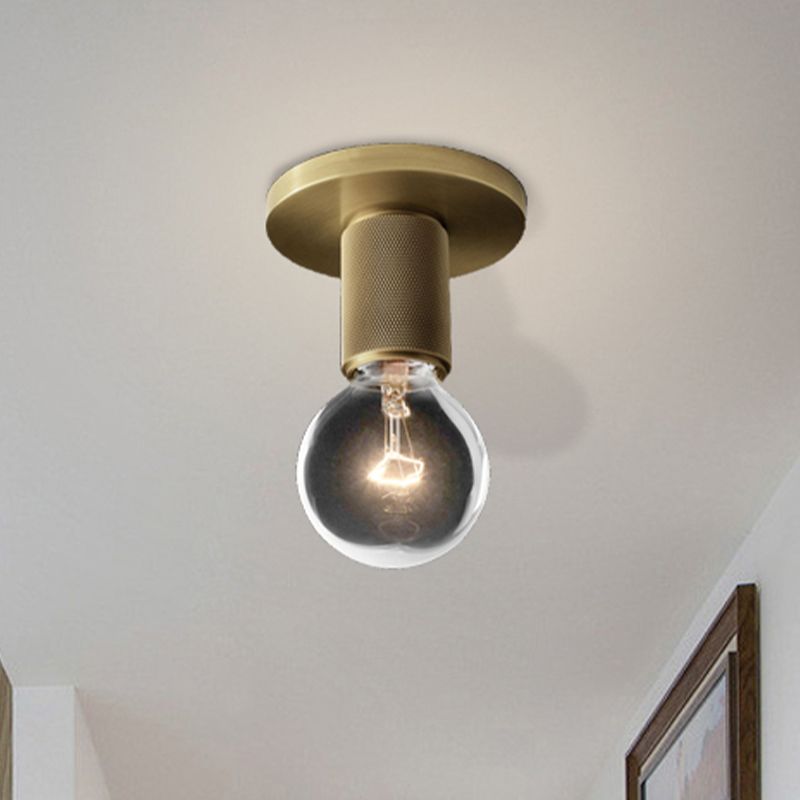 Globe/cône/cylindre/trompette en verre plafonnier suspendu moderne 1 lumière éclairage encastré en laiton pour balcon